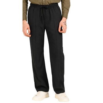 Black Self Texture Dry Fit 2 Center Line  Trousers (A-4806)