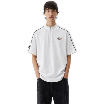 White Half Sleeve Down Shoulder Style T-Shirt (A-4112)