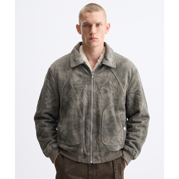 Glacier Grey Suede Leather Jacket (A-5265)
