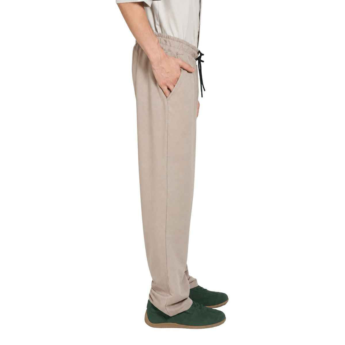 Beige Color Self Texture Stretchable Trousers (A-4804)