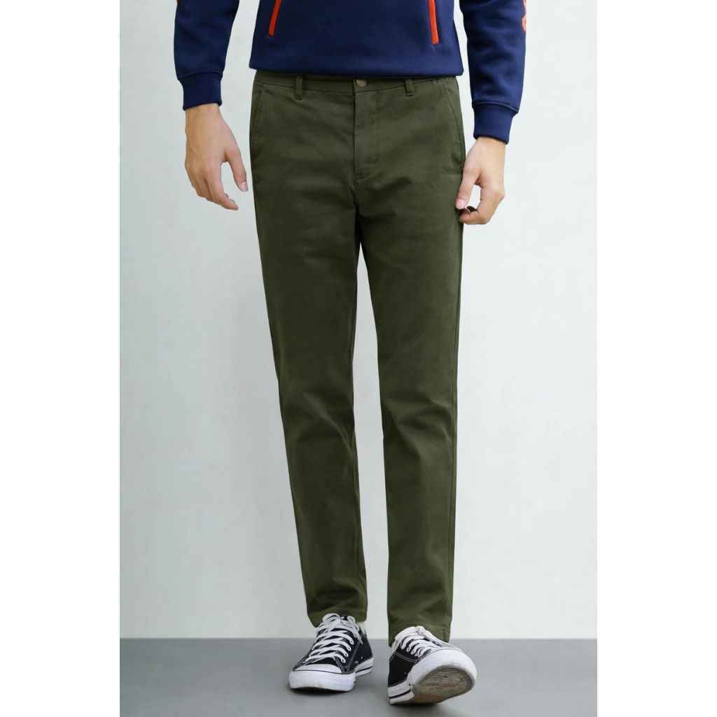 Olive Green Mens Cotton Chinos Pant (A-3451)