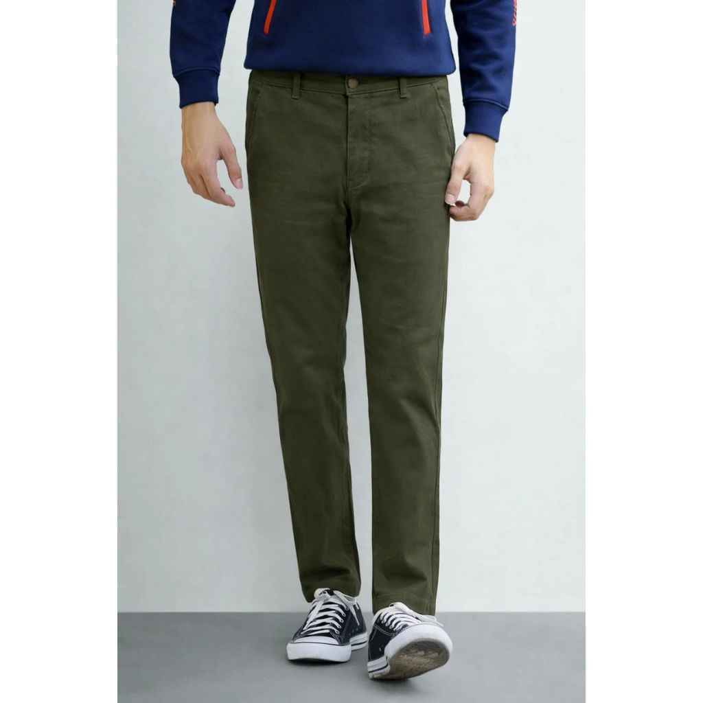 Olive Green Mens Cotton Chinos Pant (A-3451)