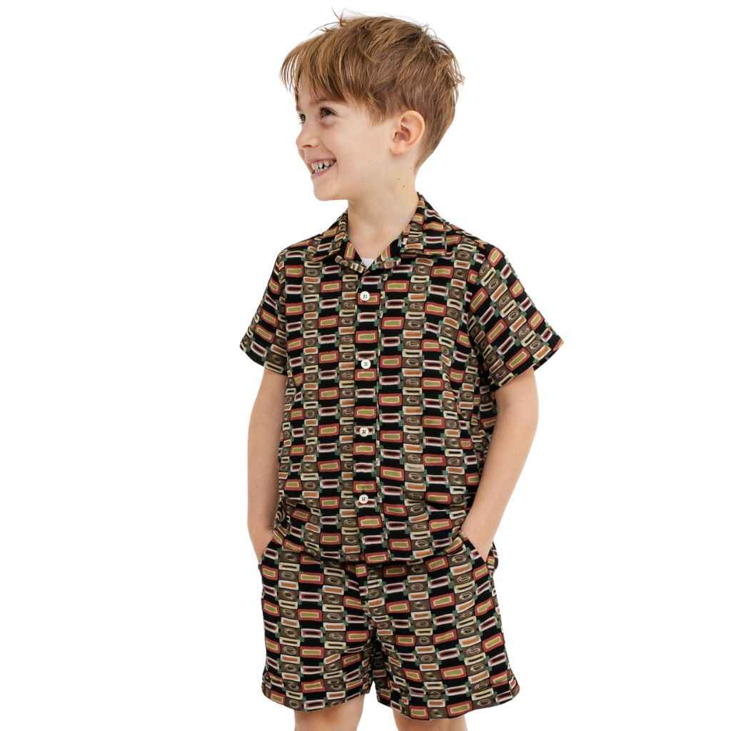 Boys Half Sleeve multi Colors Printed Tracksuit (A-3540)