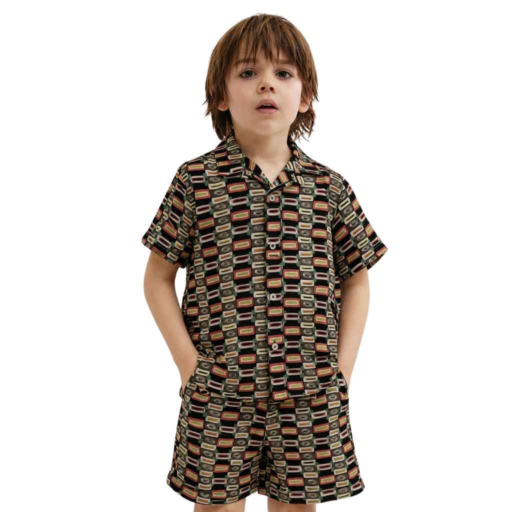 Boys Half Sleeve multi Colors Printed Tracksuit (A-3540)