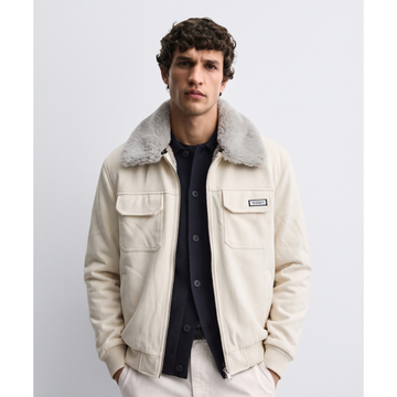 Off-White Suede Leather Jacket (A-5257)