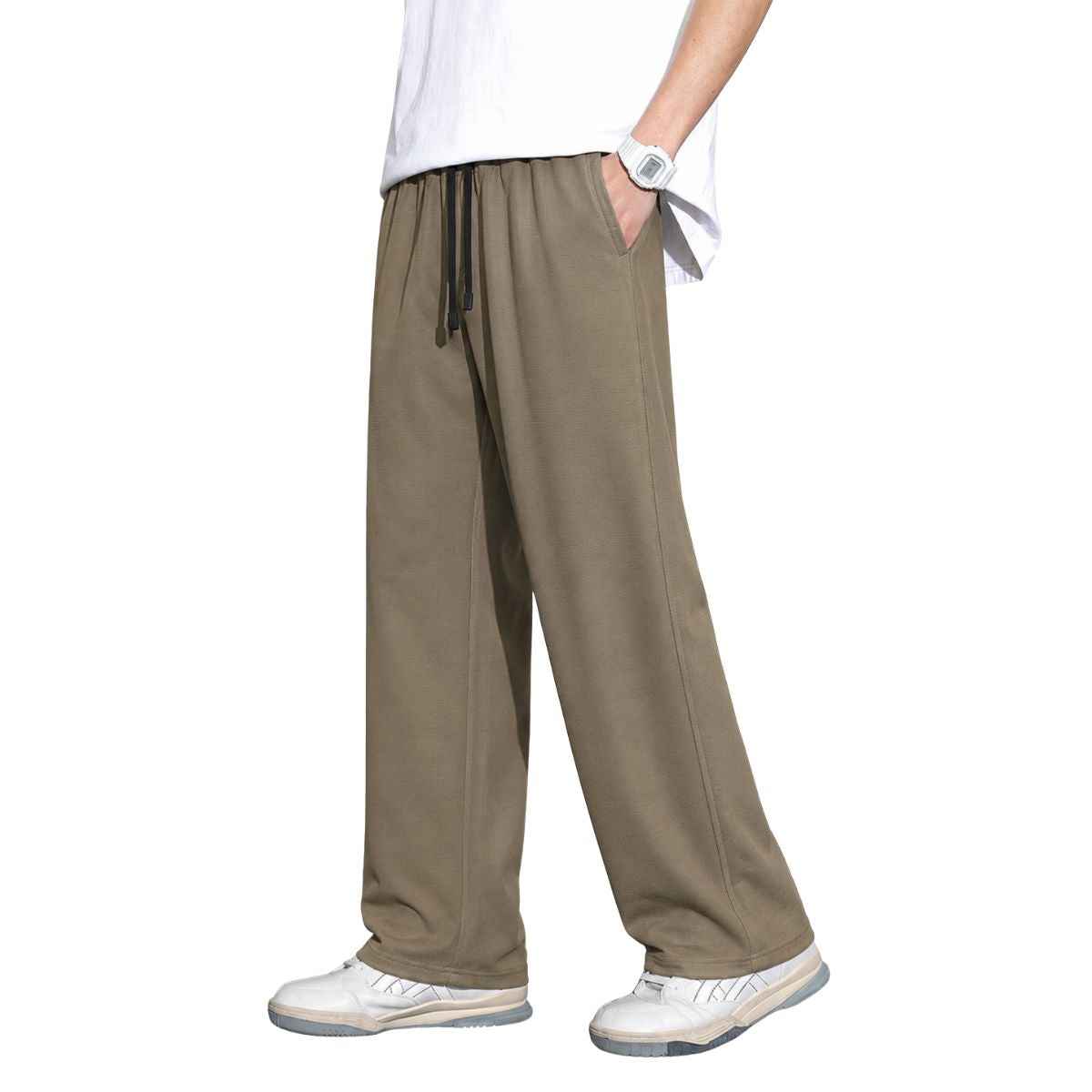 Skin Brown Color Self Texture Stretchable Trouser (A-4804)