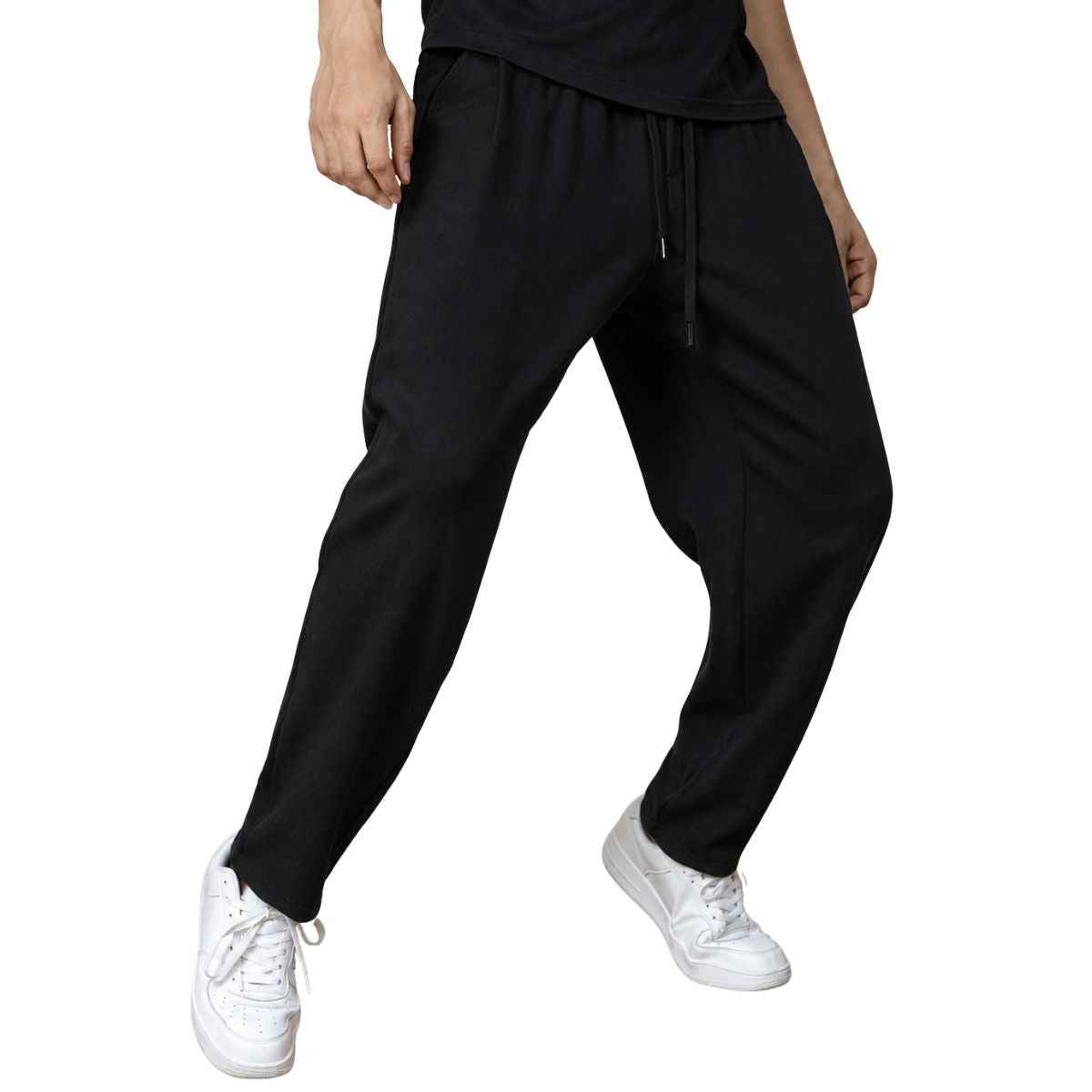 Black Self Texture stretchable Trouser  (A-4804)