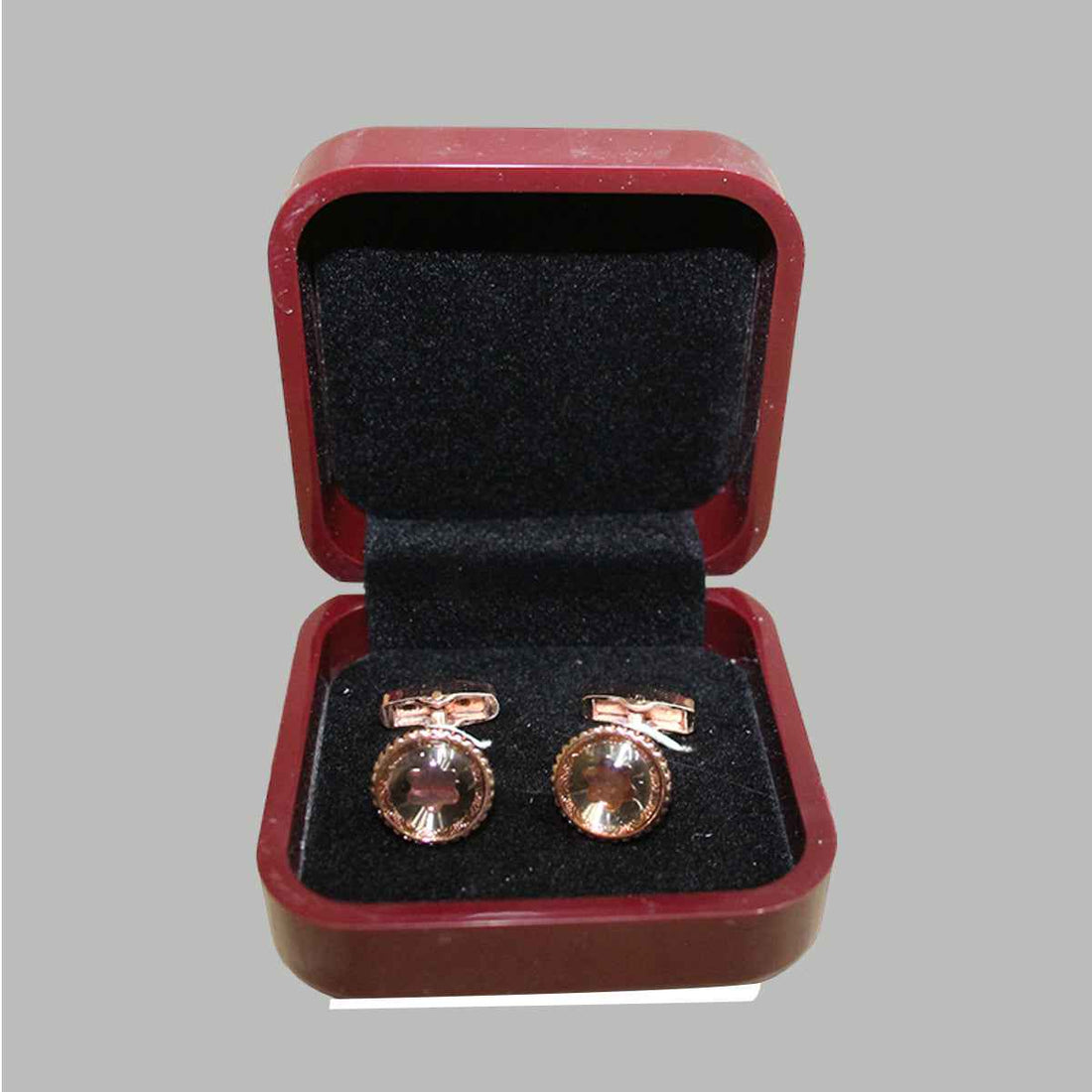 Golden Star Grey Round Cufflinks (A-3554)
