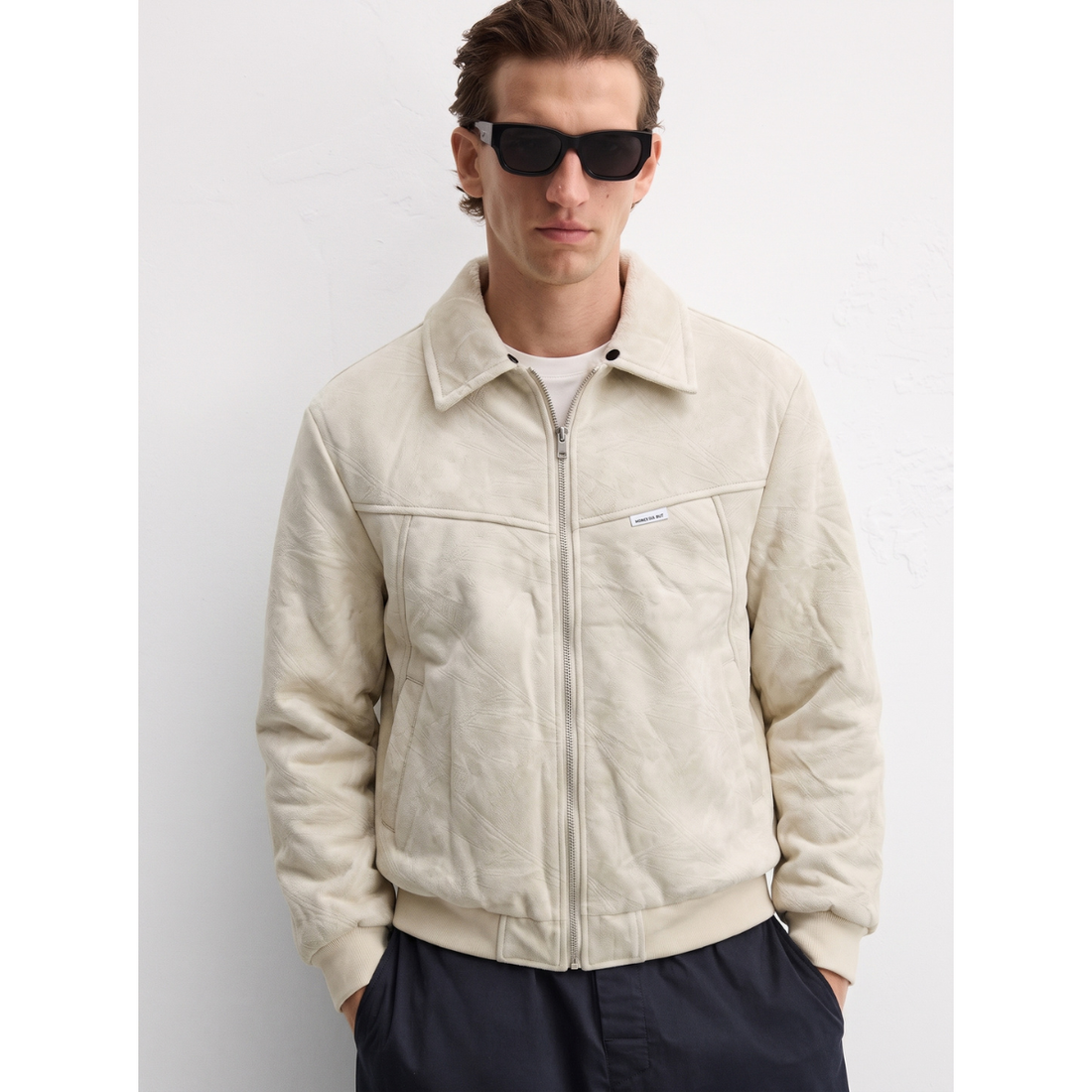 Off-White Suede Leather Jacket (A-5256)