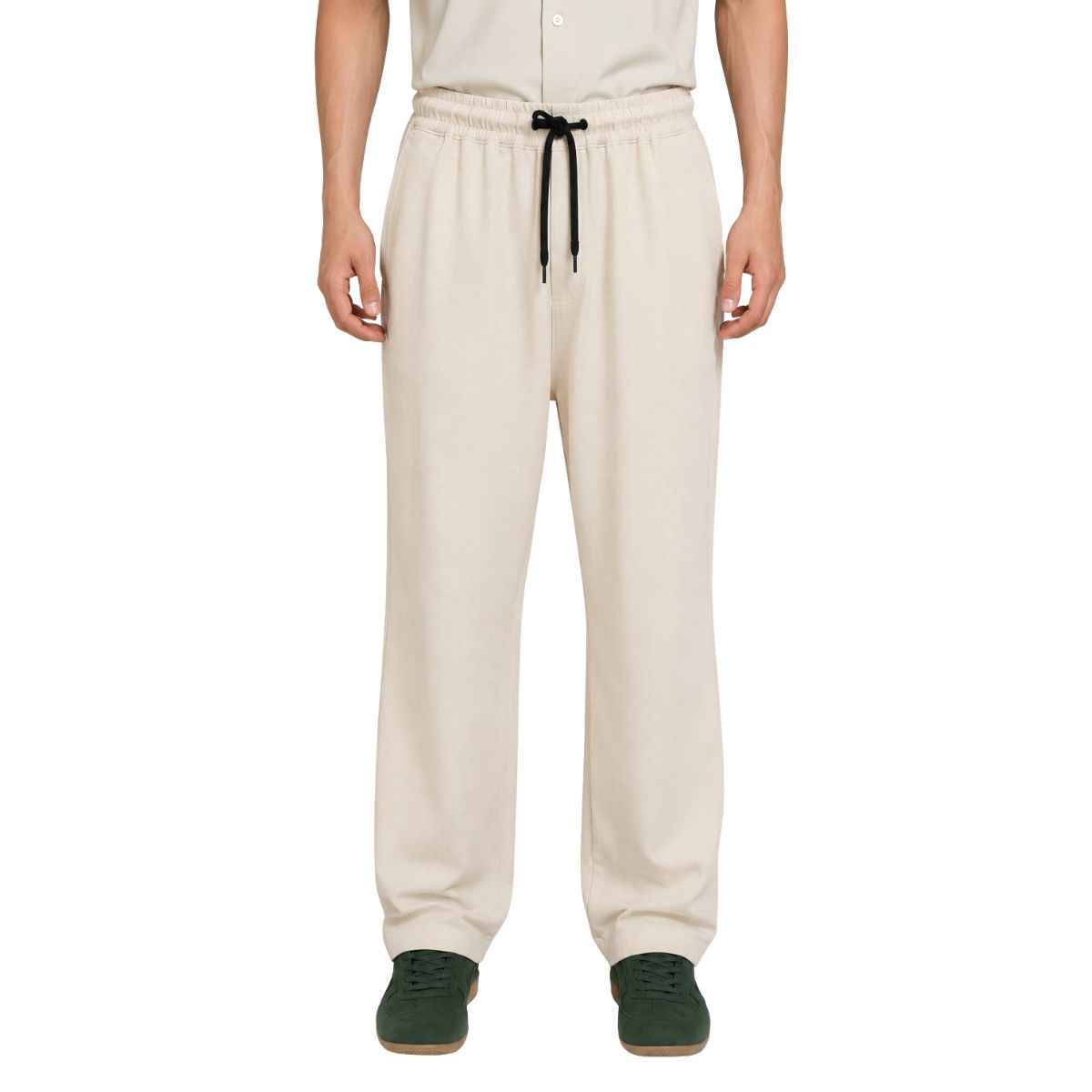 Cream Color Self Texture Stretchable Trouser (A-4804)