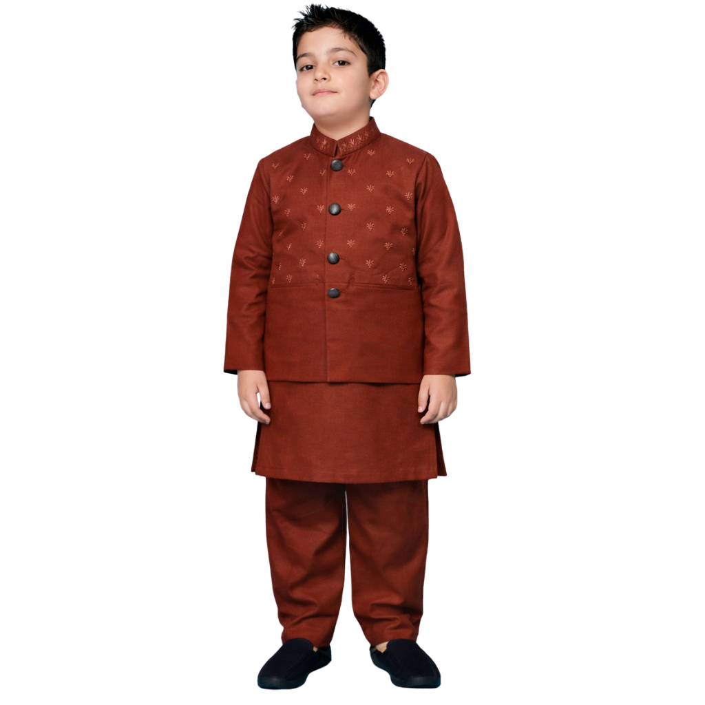 Boys Eastern Copper Color Shalwar Kameez (A-4108)