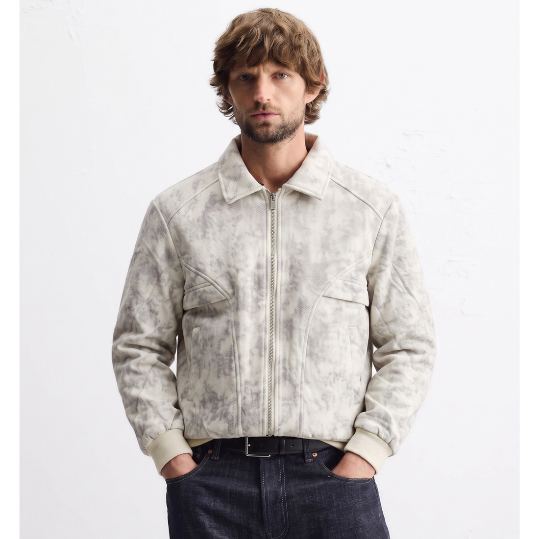 Off-White Clouded Suede Leather Jacket (A-5266)