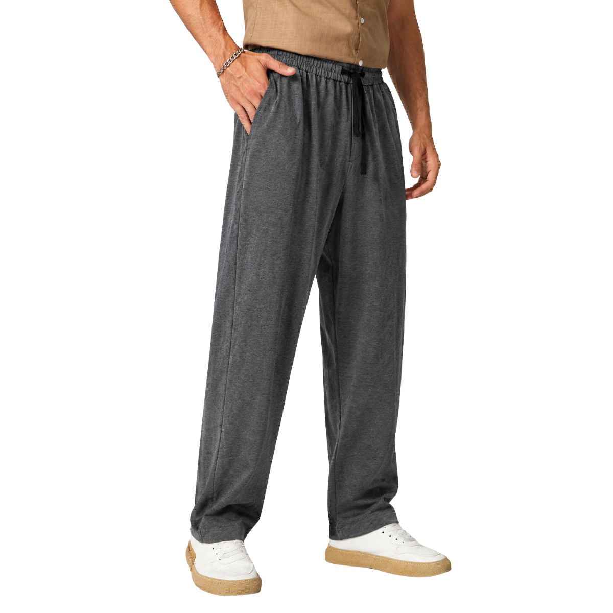 Grey Comfortable Summer Trousers (A-4802)