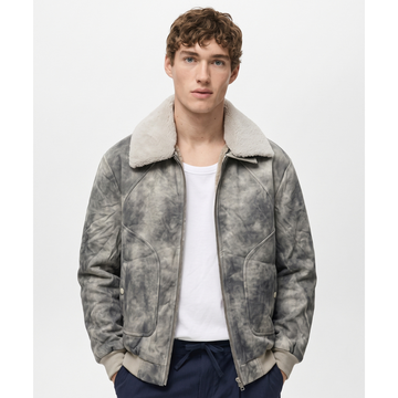 Clouded Glacier Grey Suede Leather Jacket (A-5265)