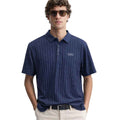 Navy Blue Imported Lacra Jacquard Polo (A-3120)