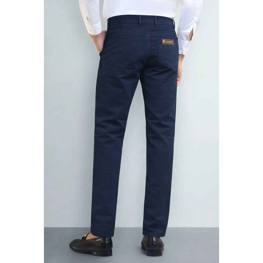 Navy Blue Straight Fit Cotton Chino Pant (A-3805)