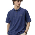 Navy Blue Imported Lacra Jacquard Polo (A-3120)