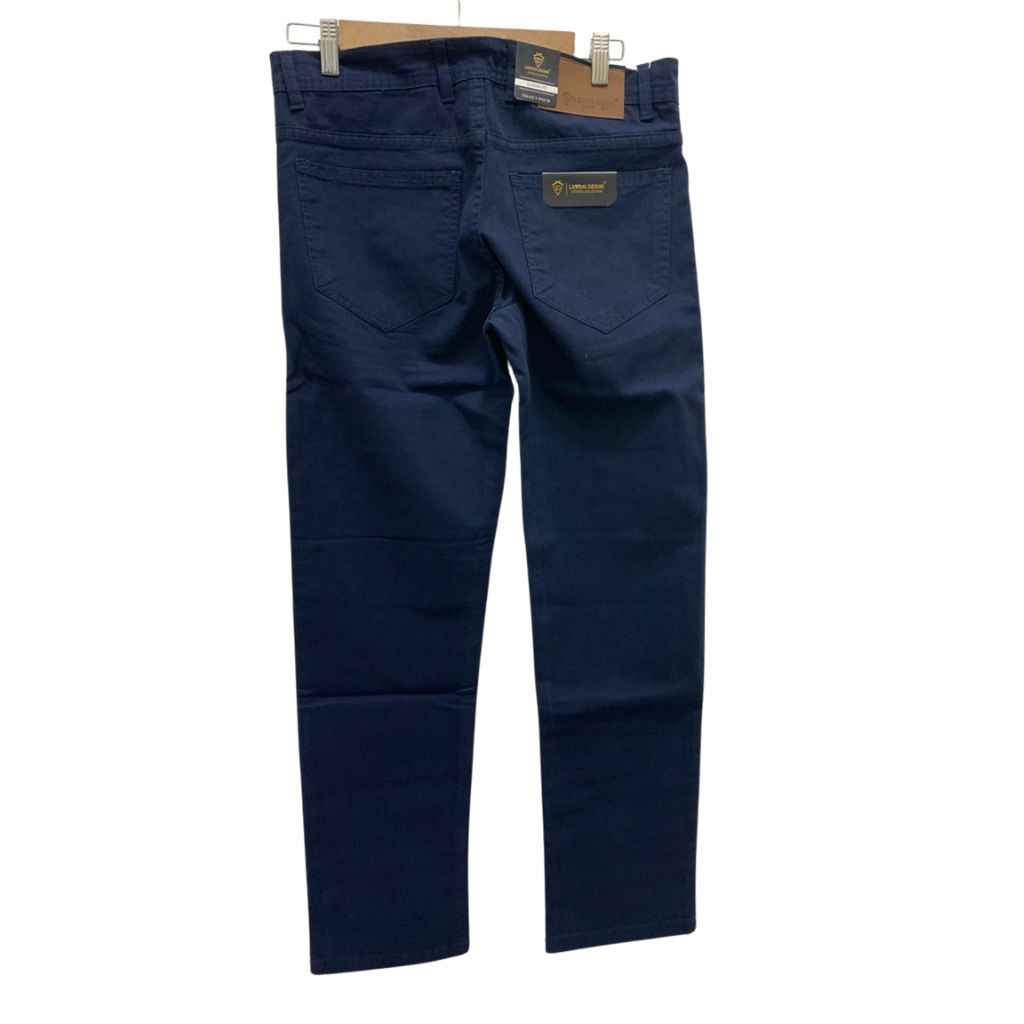 Navy Blue Straight Fit Cotton Chino Pant (A-3805)