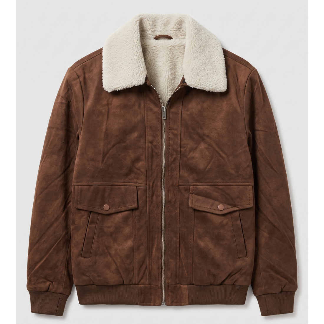 Dark Brown Suede Leather Jacket (A-5256)