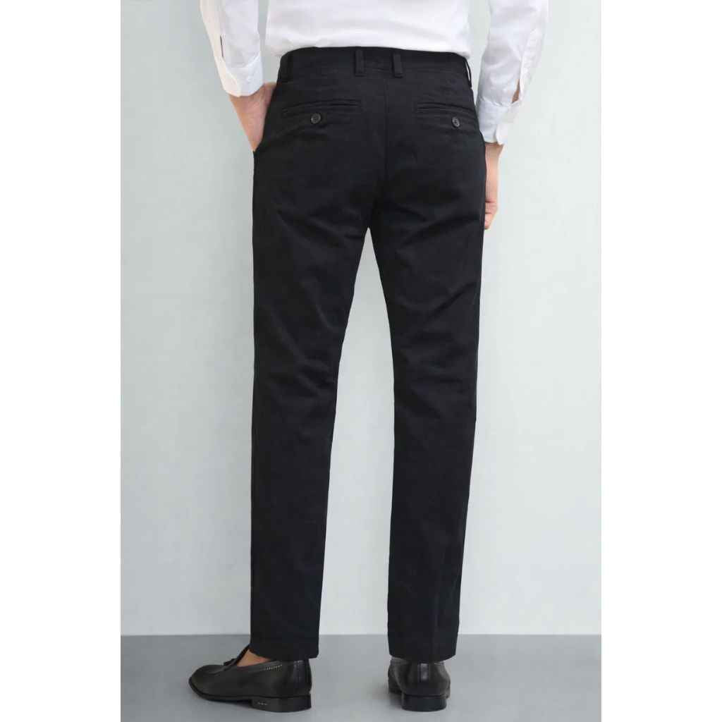 Black Mens Cotton Chino Pant (A-3985)