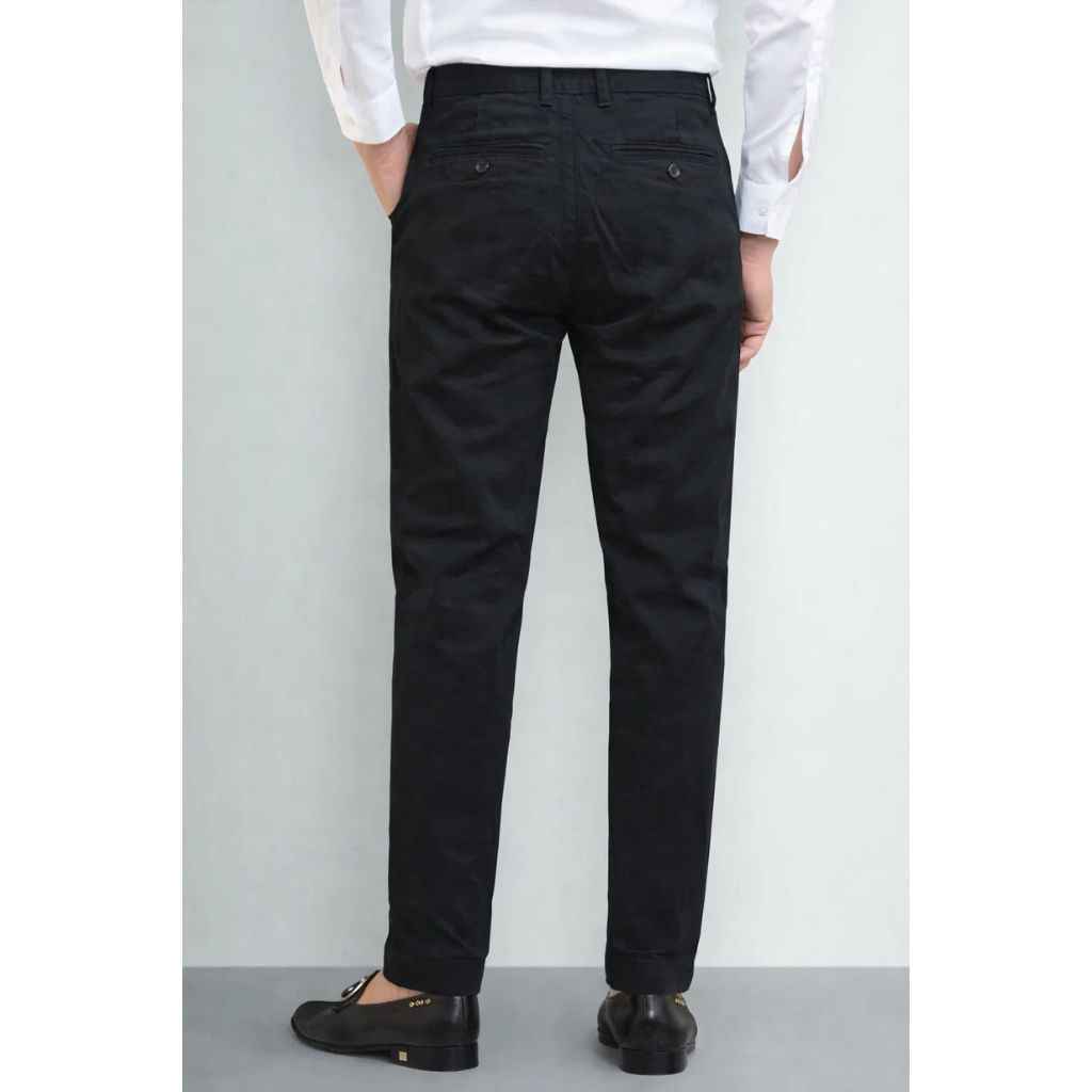 Black Mens Cotton Chino Pant (A-3985)