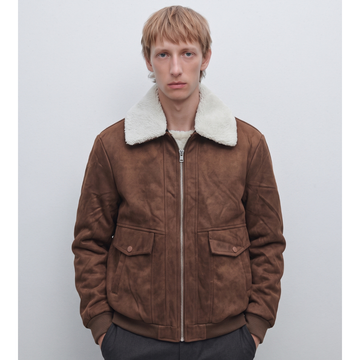 Dark Brown Suede Leather Jacket (A-5256)