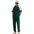 Green & White Combination Lemon Denim Half Zipper (A-4586)