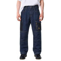 Mens Navy Blue Six Pocket Denim Cargo Pant (A-3989)