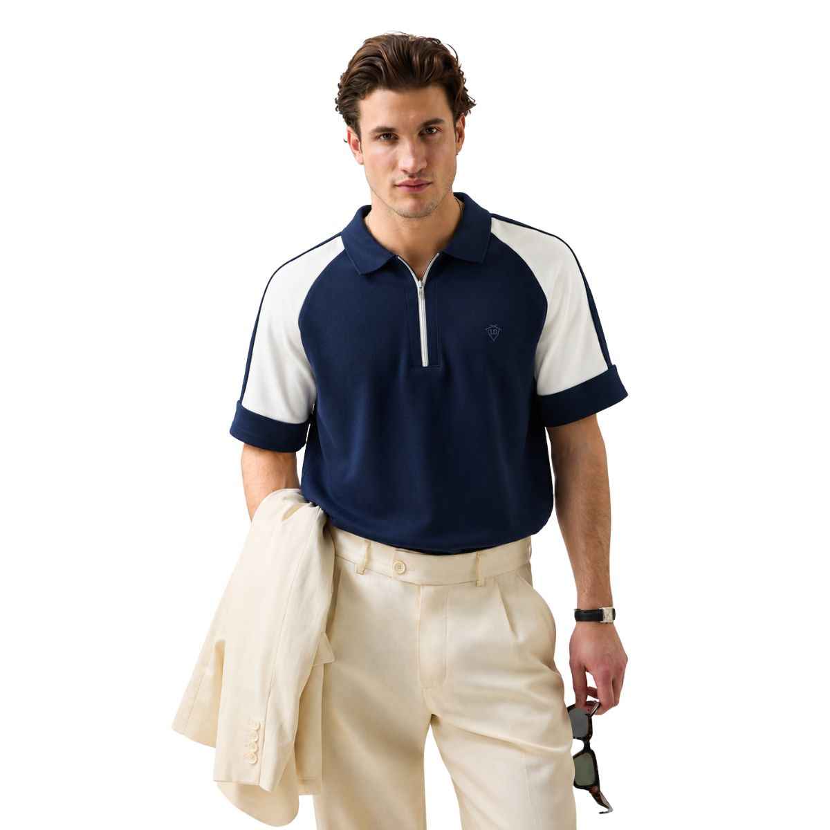 Navy Blue & White Color Combination Polos (A-4586)
