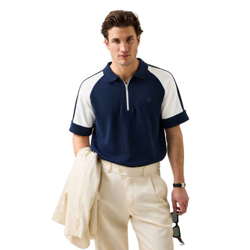 Navy Blue & White Color Combination Polos (A-4586)