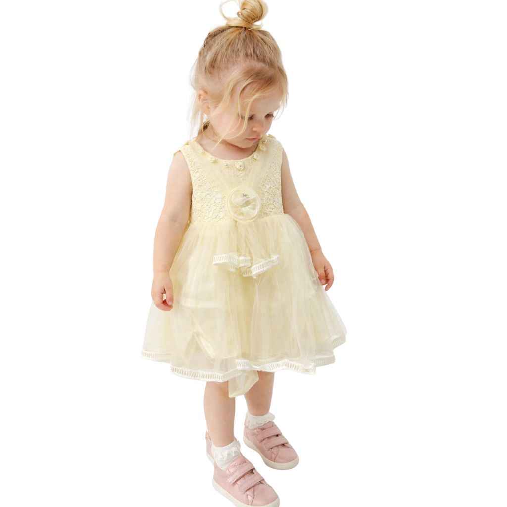 Light Lemon Color Girls Frock (A-3178)