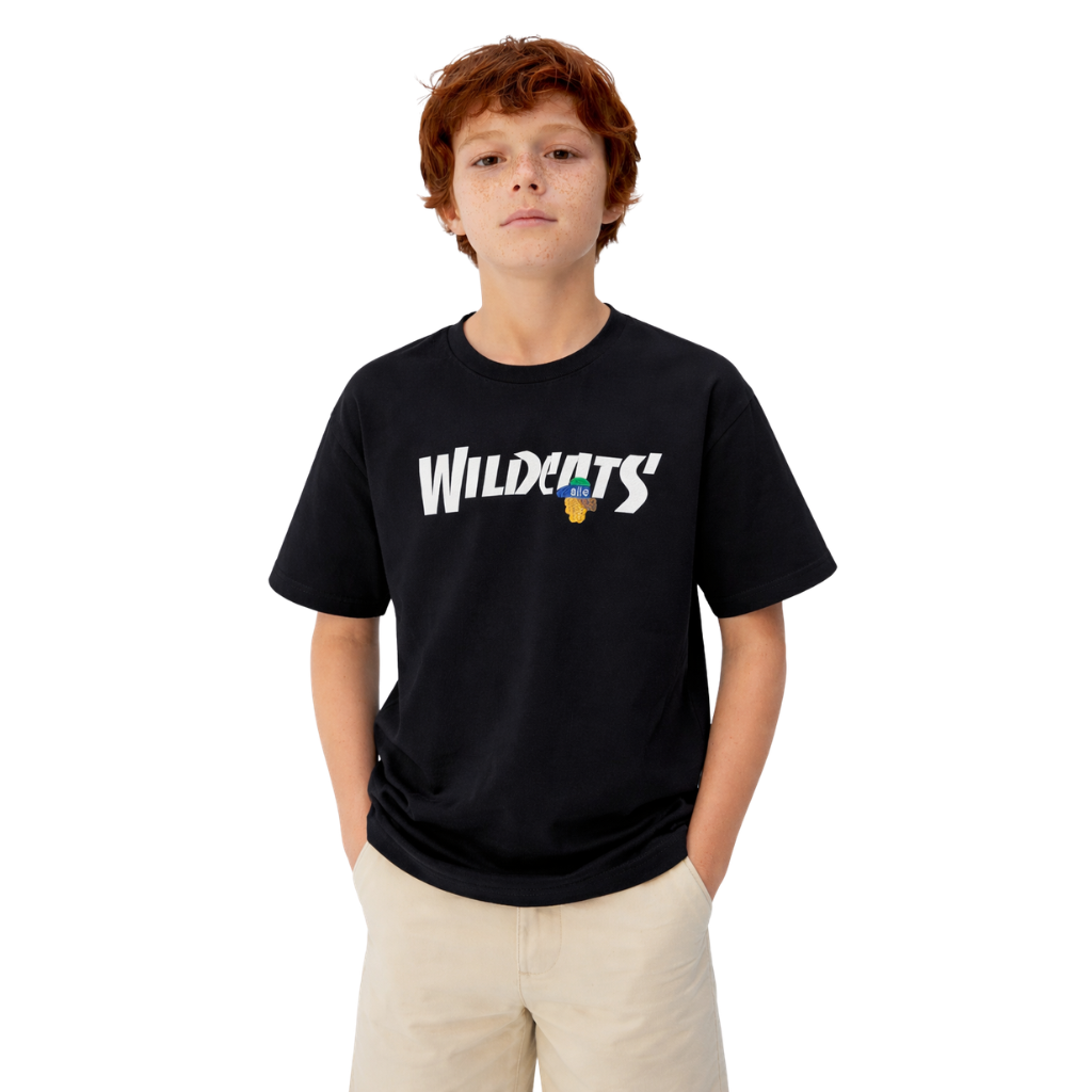 Black Boys Back & Front Printed Down shoulder T-Shirt (A-3170)
