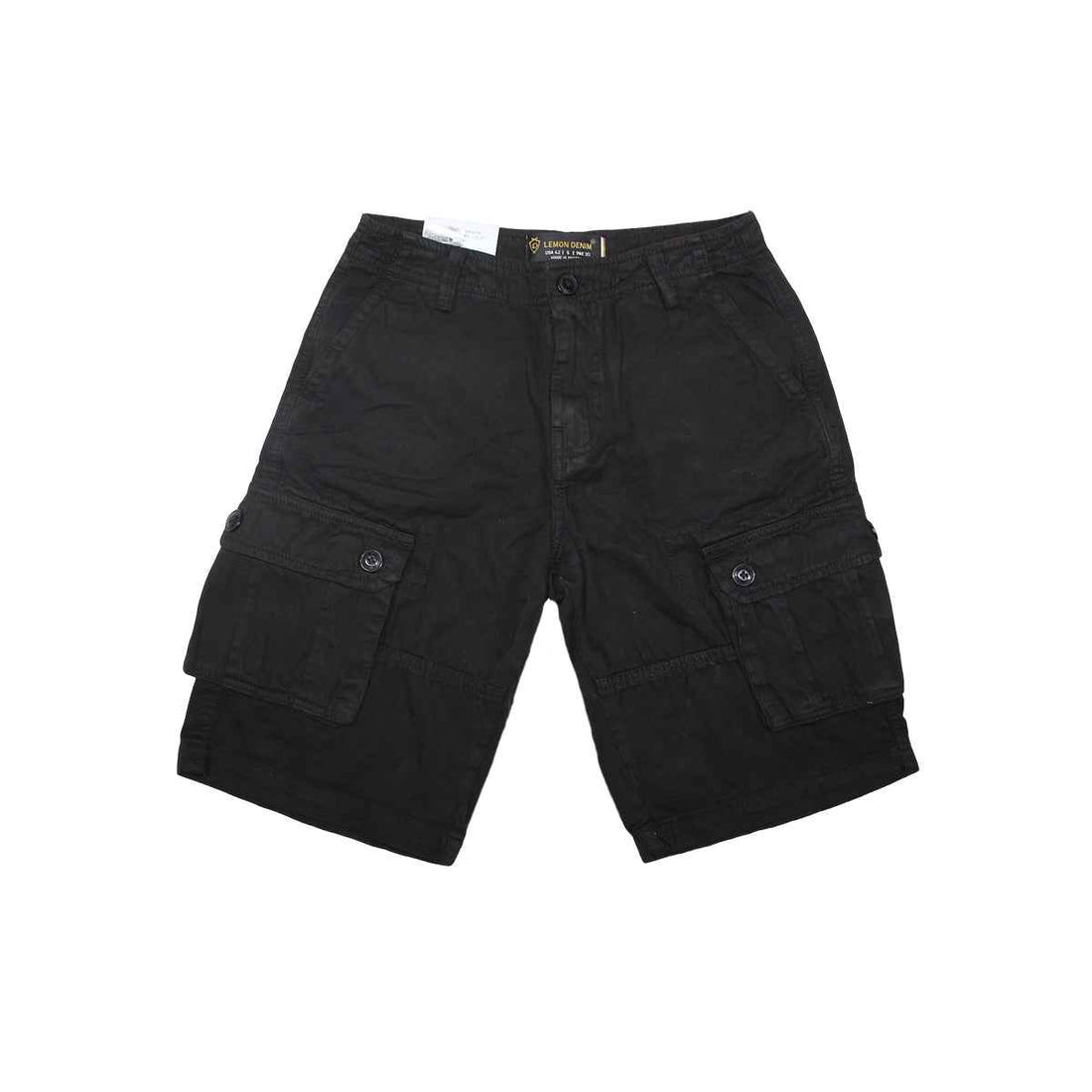 Cotton Six Pocket Cargo Short (A-2880) - LEMON DENIM