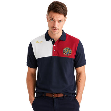 Black Mens Embroidered Polo Shirt - Contrast Design (A-3459)