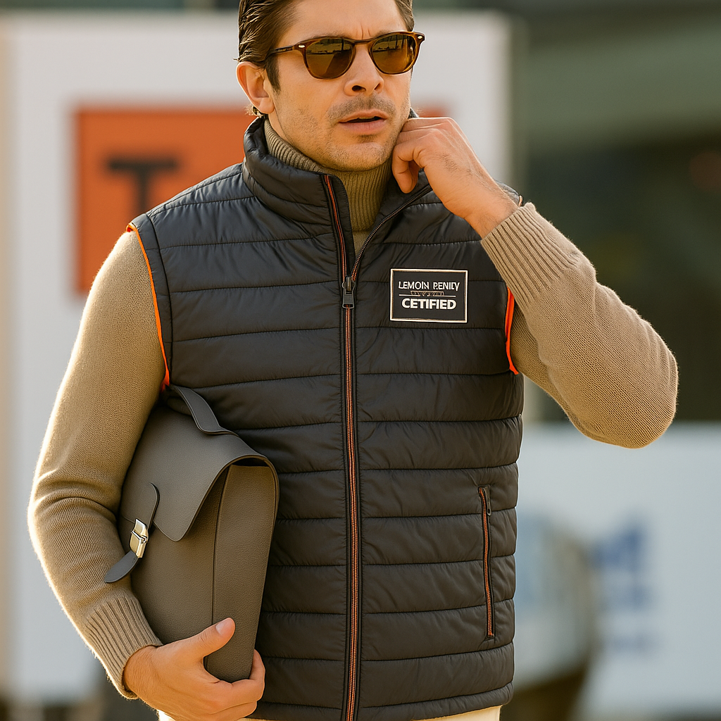 Black Sleeveless Puffer Jacket (A-2426)