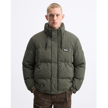 Olive Green Puffer Bomber Jacket (A-5263)