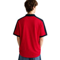 Navy Blue Collar & Red Half Zipper Polo (A-4585)