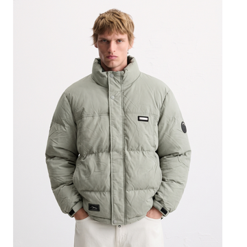 Glacier Grey Bomber Style Puffer Jacket (A-5263)