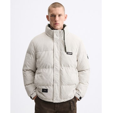White Bomber Style Puffer Jacket (A-5263)