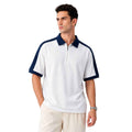 Navy Blue Collar White Half Zipper Polo (A-4585)