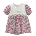 Girl Purple Floral Frock (A-3187)