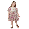 Girl Purple Floral Frock (A-3187)