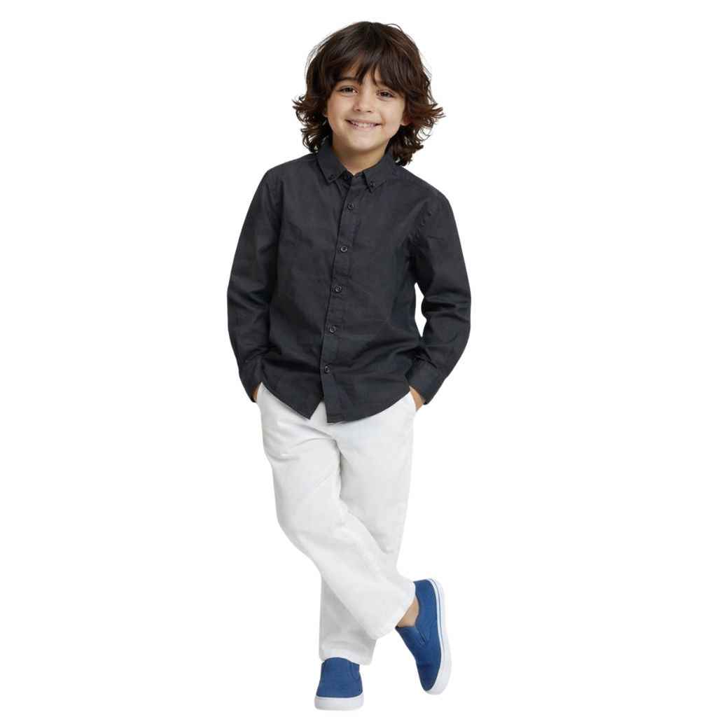 Charcoal Black Boys Casual Shirt (A-945)