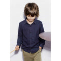 Navy Blue Self Texture Cotton Casual Shirt (A-1819)