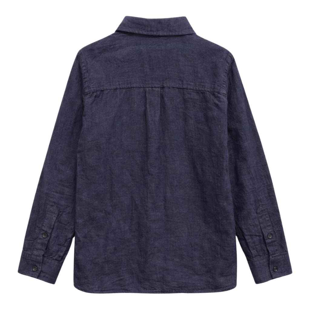 Navy Blue Self Texture Cotton Casual Shirt (A-1819)