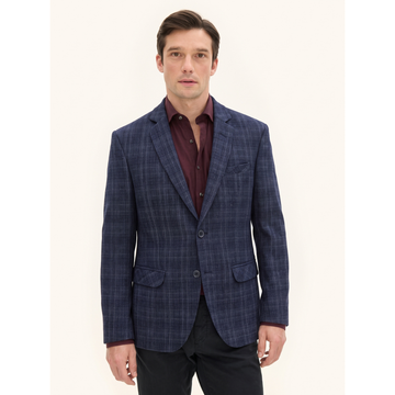 Blue Texture Checkered Blazer (A-5096)