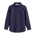 Navy Blue Self Texture Cotton Casual Shirt (A-1819)