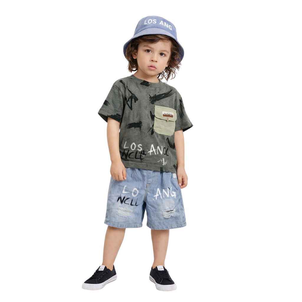 Boys Short & T-Shirt Track Suit (A-4071)