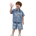 Light Blue Boys Denim Track Suit (A-4054)