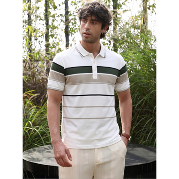 White Stripes Elite Polo (A-5011)
